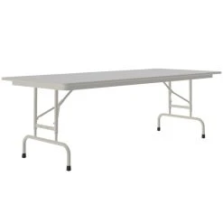 Correll 30" X 96" Gray Granite Light Duty Melamine Adjustable Height Folding Table With Gray Frame