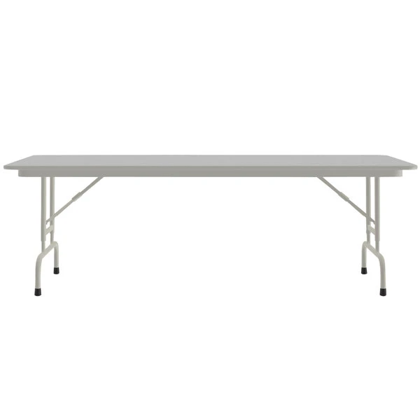 Correll 30" X 96" Gray Granite Light Duty Melamine Adjustable Height Folding Table With Gray Frame 2 Correll 30" X 96" Gray Granite Light Duty Melamine Adjustable Height Folding Table With Gray Frame - Image 2