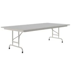 Correll 36" X 72" Gray Granite Light Duty Melamine Adjustable Height Folding Table With Gray Frame