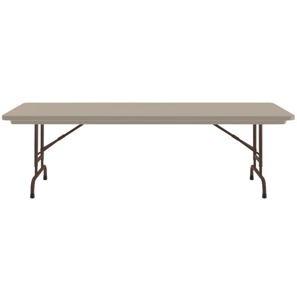 Correll Heavy Duty Folding Table, 30" X 96" Adjustable Height Blow-Molded Plastic, Mocha Granite - R-Series 2 Correll Heavy Duty Folding Table, 30" X 96" Adjustable Height Blow-Molded Plastic, Mocha Granite - R-Series - Image 2