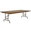 Correll 30" X 72" Medium Oak Light Duty Melamine Adjustable Height Folding Table