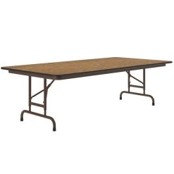 Correll 30" X 96" Medium Oak Light Duty Melamine Adjustable Height Folding Table