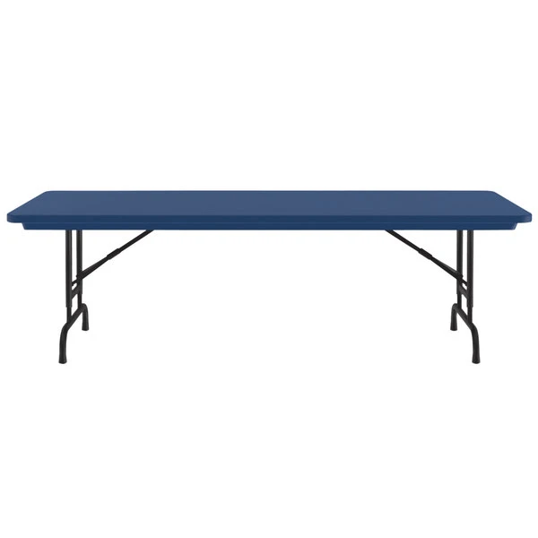 Correll Adjustable Height Folding Table, 30" X 72" Plastic, Blue - Standard Legs - R-Series 2 Correll Adjustable Height Folding Table, 30" X 72" Plastic, Blue - Standard Legs - R-Series - Image 2