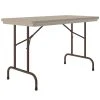 Correll Heavy-Duty Folding Table, 24" X 48" Blow-Molded Plastic, Mocha Granite