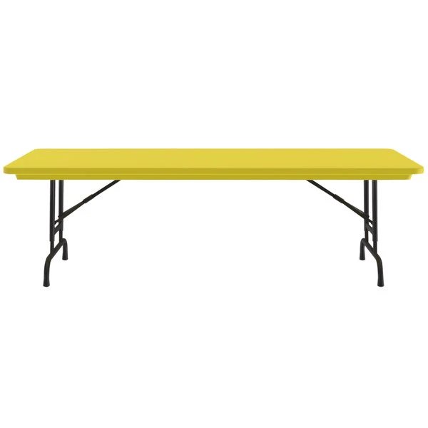 Correll Adjustable Height Folding Table, 30" X 72" Plastic, Yellow - Standard Legs - R-Series 2 Correll Adjustable Height Folding Table, 30" X 72" Plastic, Yellow - Standard Legs - R-Series - Image 2