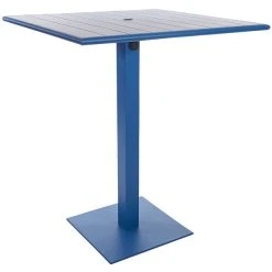 BFM Seating Beachcomber-Margate 36" Square Berry Aluminum Bar Height Outdoor / Indoor Table With Square Base And Umbrella Hole