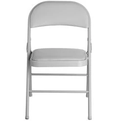 Lancaster Table & Seating Gray Vinyl Folding Chair With Padded Seat -Zown Shop 1956022