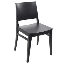 BFM Seating Dover Black Stain Colored Beechwood Chair With Wooden Seat