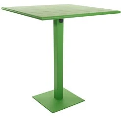 BFM Seating Beachcomber-Margate 24" X 32" Lime Aluminum Bar Height Outdoor / Indoor Table With Square Base