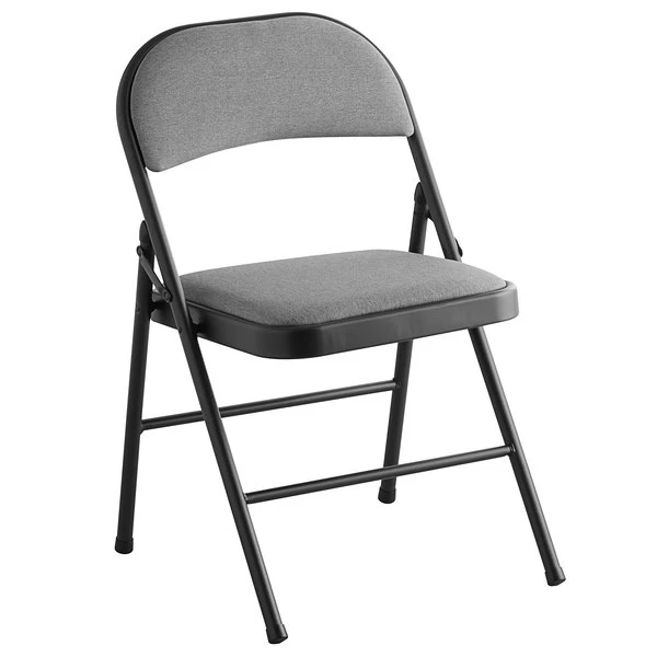 Lancaster Table & Seating Dark Grey Fabric Folding Chair With Padded Seat 2 Lancaster Table & Seating Dark Grey Fabric Folding Chair With Padded Seat - Image 2