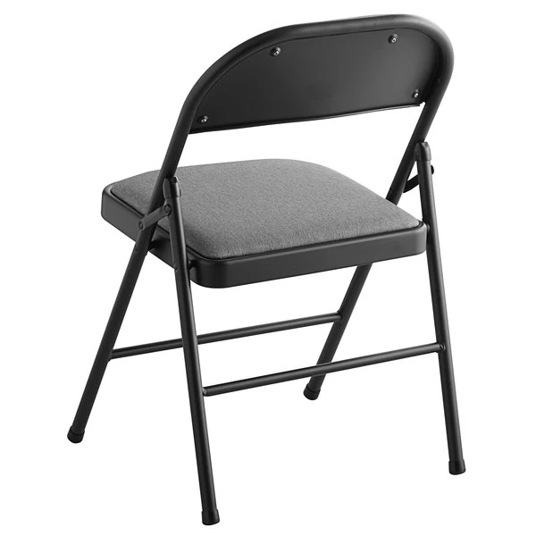 Lancaster Table & Seating Dark Grey Fabric Folding Chair With Padded Seat 3 Lancaster Table & Seating Dark Grey Fabric Folding Chair With Padded Seat - Image 3