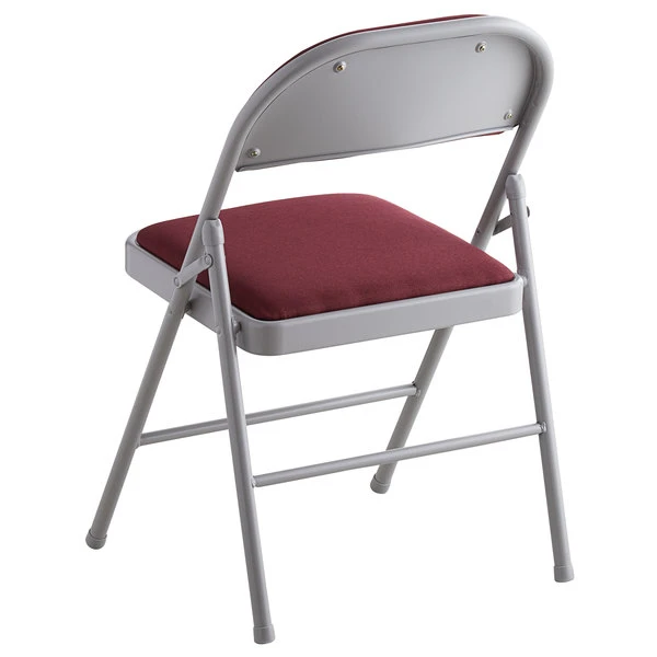 Lancaster Table & Seating Burgundy Fabric Folding Chair With Padded Seat 3 Lancaster Table & Seating Burgundy Fabric Folding Chair With Padded Seat - Image 3