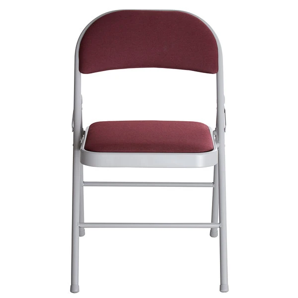 Lancaster Table & Seating Burgundy Fabric Folding Chair With Padded Seat 4 Lancaster Table & Seating Burgundy Fabric Folding Chair With Padded Seat - Image 4
