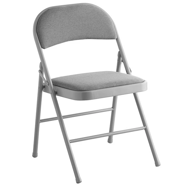 Lancaster Table & Seating Grey Fabric Folding Chair With Padded Seat 2 Lancaster Table & Seating Grey Fabric Folding Chair With Padded Seat - Image 2