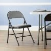 Lancaster Table & Seating Dark Grey Fabric Folding Chair With Padded Seat