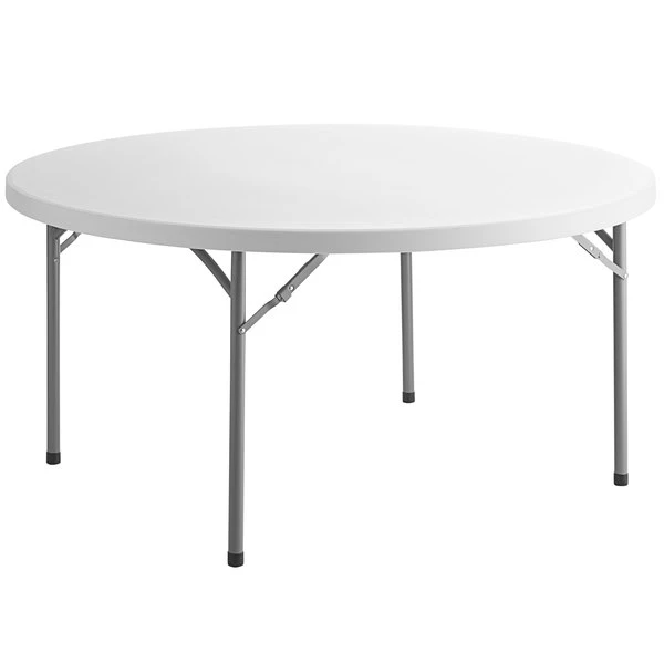 Choice 60" Round White Plastic Folding Table 1 Choice 60" Round White Plastic Folding Table