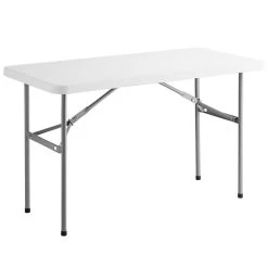 Choice 24" X 48" White Plastic Folding Table