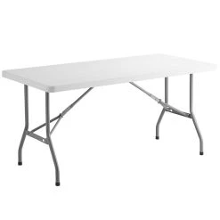 Choice 30" X 60" White Plastic Folding Table