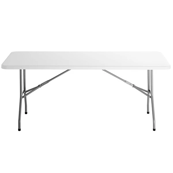 Choice 30" X 72" White Plastic Folding Table 2 Choice 30" X 72" White Plastic Folding Table - Image 2
