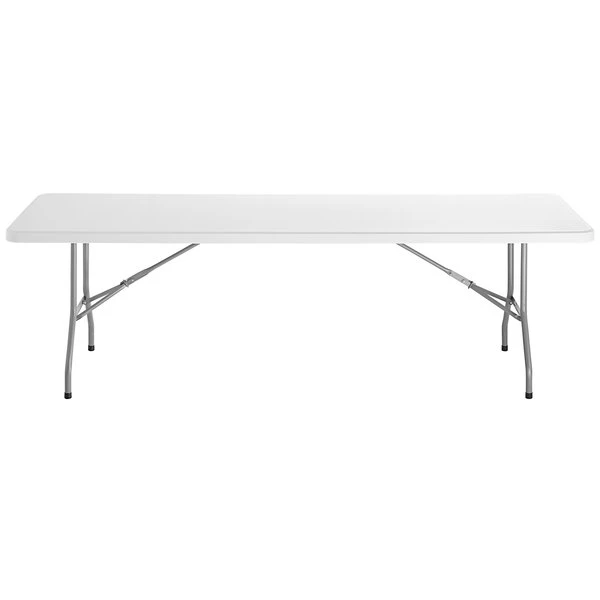 Choice 96" X 30" White Plastic Folding Table 2 Choice 96" X 30" White Plastic Folding Table - Image 2