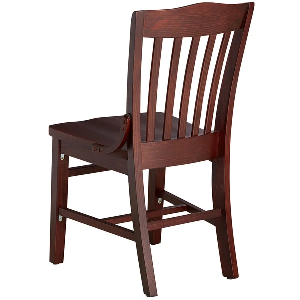 Lancaster Table & Seating Mahogany Finish Wooden School House Chair 2 Lancaster Table & Seating Mahogany Finish Wooden School House Chair - Image 2