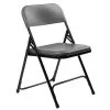 National Public Seating 820 Black Metal Folding Chair With Charcoal Slate Plastic Seat