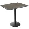 Holland Bar Stool OD214-2242BWOD3048CHAR EnduroTop 30" X 48" Charcoal Wood Laminate Outdoor / Indoor Bar Height Table With Round Base