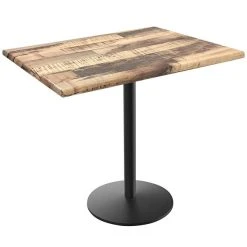 Holland Bar Stool OD214-2236BWOD3048RUSTIC EnduroTop 30" X 48" Rustic Wood Laminate Outdoor / Indoor Counter Height Table With Round Base