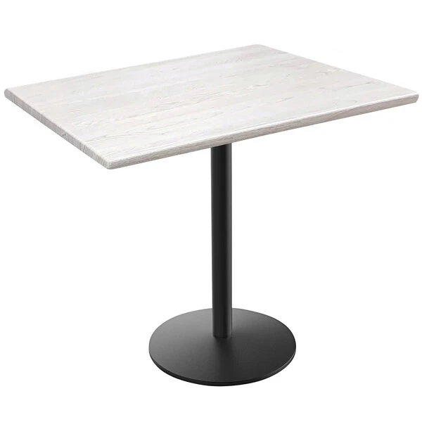 Holland Bar Stool OD214-2236BWOD3048WA EnduroTop 30" X 48" White Ash Wood Laminate Outdoor / Indoor Counter Height Table With Round Base 1 Holland Bar Stool OD214-2236BWOD3048WA EnduroTop 30" X 48" White Ash Wood Laminate Outdoor / Indoor Counter Height Table With Round Base
