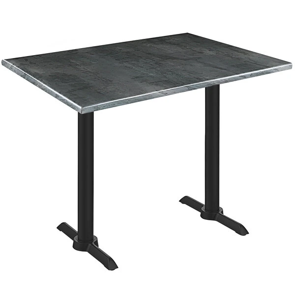 Holland Bar Stool OD211EB-36BWOD3048BLKSTL EnduroTop 30" X 48" Black Steel Wood Laminate Outdoor / Indoor Counter Height Table With End Column Base 1 Holland Bar Stool OD211EB-36BWOD3048BLKSTL EnduroTop 30" X 48" Black Steel Wood Laminate Outdoor / Indoor Counter Height Table With End Column Base