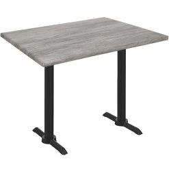 Holland Bar Stool OD211EB-36BWOD3048GRYSTN EnduroTop 30" X 48" Greystone Wood Laminate Outdoor / Indoor Counter Height Table With End Column Base