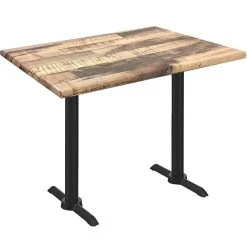 Holland Bar Stool OD211EB-36BWOD3048RUSTIC EnduroTop 30" X 48" Rustic Wood Laminate Outdoor / Indoor Counter Height Table With End Column Base
