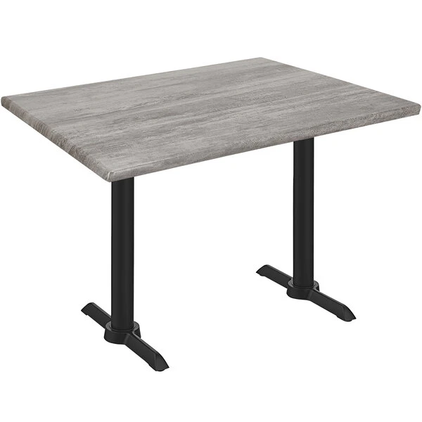 Holland Bar Stool OD211EB-30BWOD3048GRYSTN EnduroTop 30" X 48" Greystone Wood Laminate Outdoor / Indoor Standard Height Table With End Column Base 1 Holland Bar Stool OD211EB-30BWOD3048GRYSTN EnduroTop 30" X 48" Greystone Wood Laminate Outdoor / Indoor Standard Height Table With End Column Base