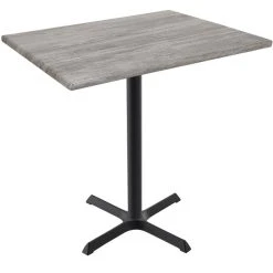 Holland Bar Stool OD211-3042BWOD3048GRYSTN EnduroTop 30" X 48" Greystone Wood Laminate Outdoor / Indoor Bar Height Table With Cross Base