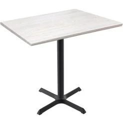 Holland Bar Stool OD211-3036BWOD3048WA EnduroTop 30" X 48" White Ash Wood Laminate Outdoor / Indoor Counter Height Table With Cross Base