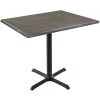 Holland Bar Stool OD211-3030BWOD3048CHAR EnduroTop 30" X 48" Charcoal Wood Laminate Outdoor / Indoor Standard Height Table With Cross Base