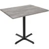 Holland Bar Stool OD211-3030BWOD3048GRYSTN EnduroTop 30" X 48" Greystone Wood Laminate Outdoor / Indoor Standard Height Table With Cross Base