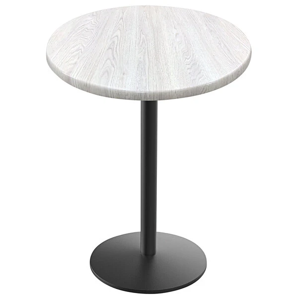 Holland Bar Stool OD214-2236BWOD30RWA EnduroTop 30" Round White Ash Wood Laminate Outdoor / Indoor Counter Height Table With Round Base 1 Holland Bar Stool OD214-2236BWOD30RWA EnduroTop 30" Round White Ash Wood Laminate Outdoor / Indoor Counter Height Table With Round Base