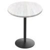 Holland Bar Stool OD214-2230BWOD30RWA EnduroTop 30" Round White Ash Wood Laminate Outdoor / Indoor Standard Height Table With Round Base