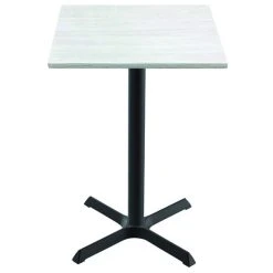 Holland Bar Stool OD211-3042BWOD36SQWA EnduroTop 36" Square White Ash Wood Laminate Outdoor / Indoor Bar Height Table With Cross Base
