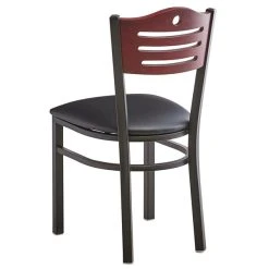 Lancaster Table & Seating Mahogany Finish Bistro Dining Chair With 1 1/2" Padded Seat -Zown Shop 2065890