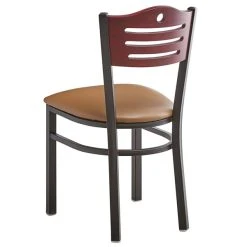 Lancaster Table & Seating Mahogany Finish Bistro Dining Chair With 1 1/2" Light Brown Padded Seat -Zown Shop 2065932