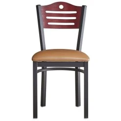 Lancaster Table & Seating Mahogany Finish Bistro Dining Chair With 1 1/2" Light Brown Padded Seat -Zown Shop 2065933