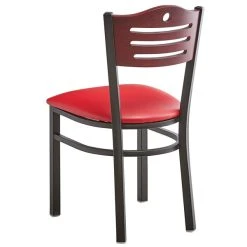 Lancaster Table & Seating Mahogany Finish Bistro Dining Chair With 1 1/2" Red Padded Seat -Zown Shop 2065952