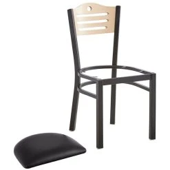 Lancaster Table & Seating Natural Finish Bistro Dining Chair With 1 1/2" Padded Seat -Zown Shop 2065964