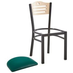 Lancaster Table & Seating Natural Finish Bistro Dining Chair With 1 1/2" Green Padded Seat 8 Lancaster Table & Seating Natural Finish Bistro Dining Chair With 1 1/2" Green Padded Seat -Zown Shop 2065996