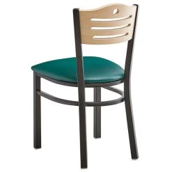 Lancaster Table & Seating Natural Finish Bistro Dining Chair With 1 1/2" Green Padded Seat 7 Lancaster Table & Seating Natural Finish Bistro Dining Chair With 1 1/2" Green Padded Seat -Zown Shop 2065998
