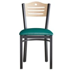 Lancaster Table & Seating Natural Finish Bistro Dining Chair With 1 1/2" Green Padded Seat 9 Lancaster Table & Seating Natural Finish Bistro Dining Chair With 1 1/2" Green Padded Seat -Zown Shop 2065999