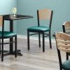 Lancaster Table & Seating Natural Finish Bistro Dining Chair With 1 1/2" Green Padded Seat