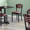 Lancaster Table & Seating Mahogany Finish Bistro Dining Chair With 1 1/2" Burgundy Padded Seat